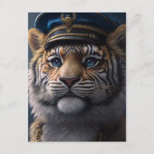Tiger Pilot Captain Postkarte