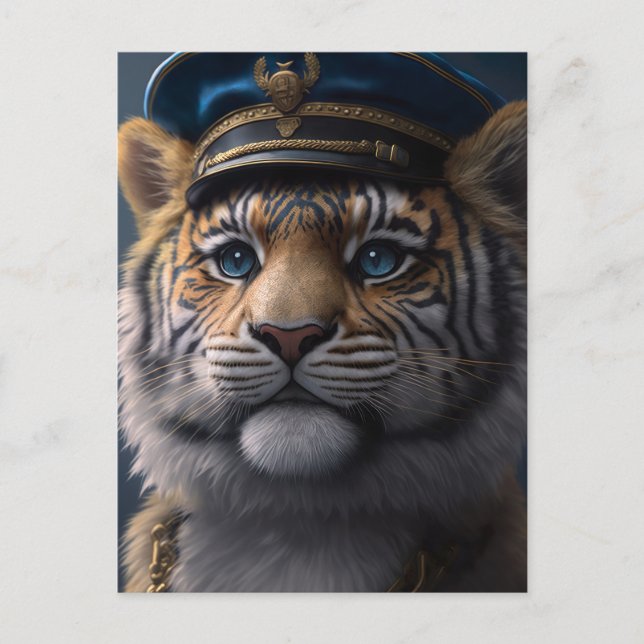 Tiger Pilot Captain Postkarte (Vorderseite)