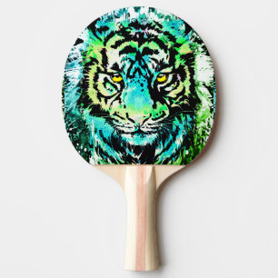 Tiger Ping Pong Paddle - farbenfrohe Tiger Eyes Tischtennis Schläger