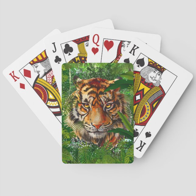 Tiger Playing Cards | Farbenfrohe Jungle Tiger Car Spielkarten (Rückseite)
