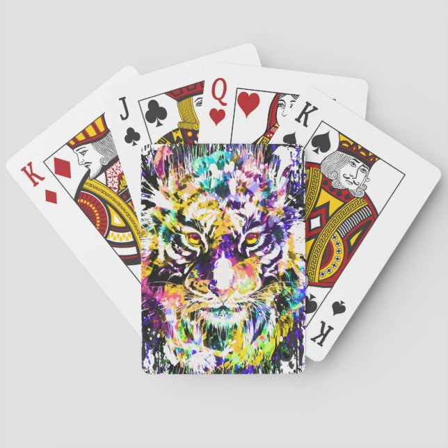 Tiger Playing Cards - farbenfrohe Tiger Cards Spielkarten (Rückseite)