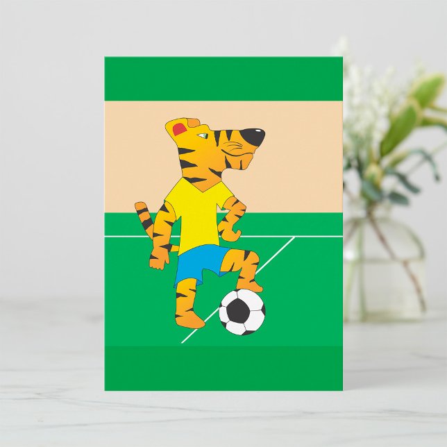 Tiger Playing Soccer Einladung (Von Creator hochgeladen)
