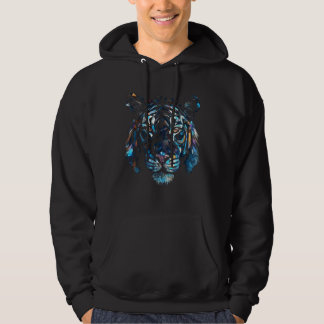 Tiger-Polygon-Kunstwerk - Farbige Tierkunst Tiger Hoodie