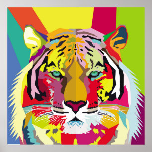 Tiger Pop Art Portraitart, Pop, Tiger, Tier, Fetis Poster
