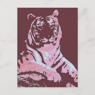 Tiger Pop Art Postkarte