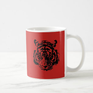 Tiger Pop Art Red Black Kaffeetasse
