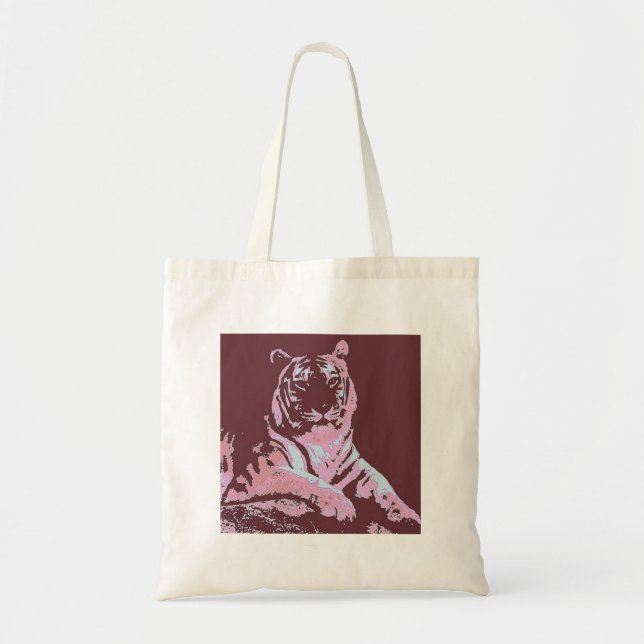 Tiger Pop Art Tragetasche (Vorne)