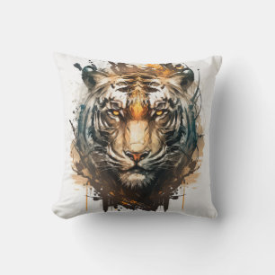 Tiger Portrait Animal Painting Wildlife Outdoor Kissen