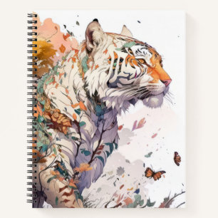 Tiger Portrait Animal Painting Wildlife Outdoor Notizbuch