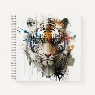 Tiger Portrait Animal Painting Wildlife Outdoor Notizbuch