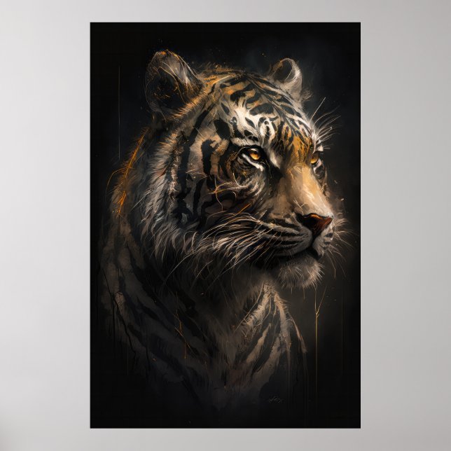 Tiger Portrait Art Collection Poster (Vorne)