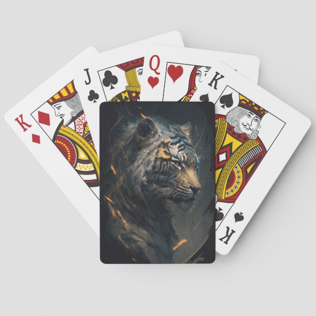 Tiger Portrait Art Collection Spielkarten (Rückseite)