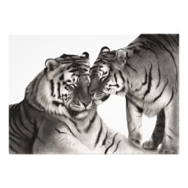 Tiger - Portrait der handbemalten Wildtiere Fotodruck