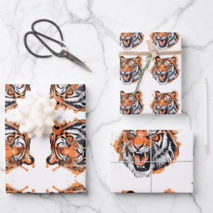 Tiger Portrait Geschenkpapier Set