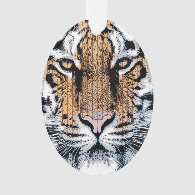 Tiger Portrait Graphic Style Ornament (Vorderseite)