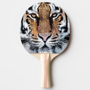 Tiger Portrait Graphic Style Tischtennis Schläger