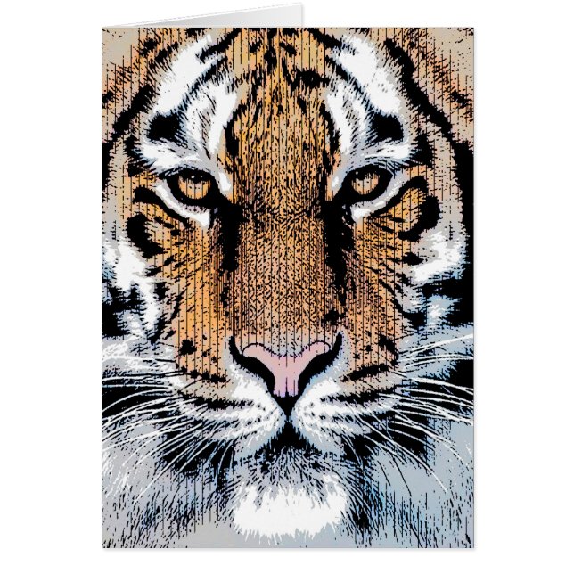Tiger-Portrait im Grafikstil (Vorne)