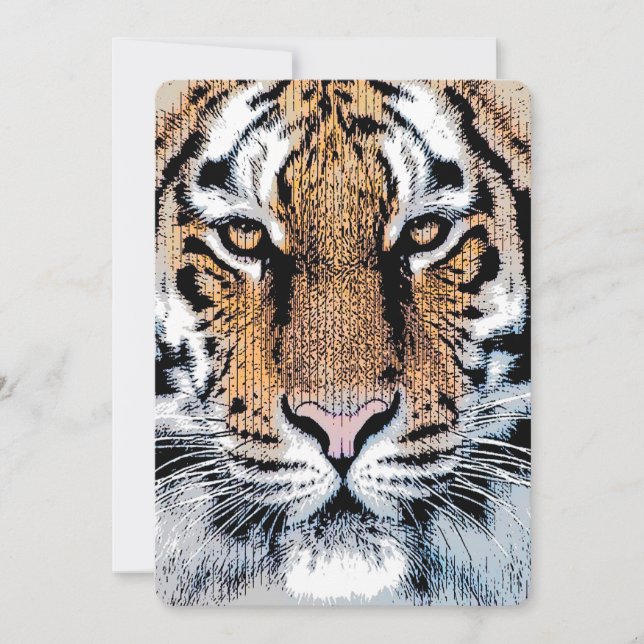Tiger-Portrait im Grafikstil (Vorderseite)