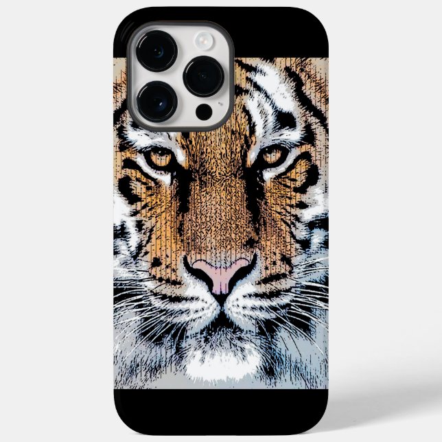 Tiger-Portrait im Grafikstil Case-Mate iPhone Hülle (Rückseite)