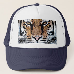 Tiger-Portrait im Grafikstil Truckerkappe