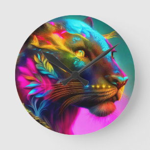 Tiger Portrait Painting Runde Wanduhr
