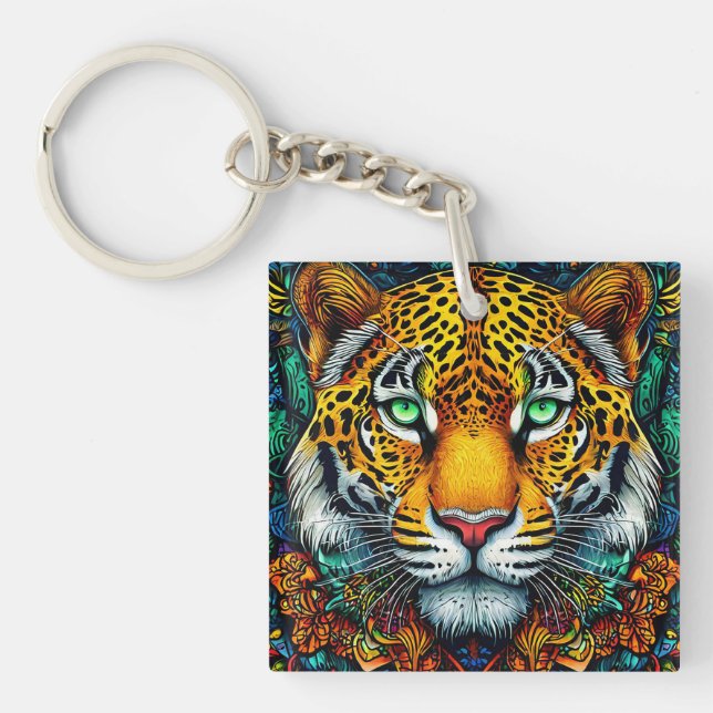 Tiger-Portrait Schlüsselanhänger (Vorderseite)