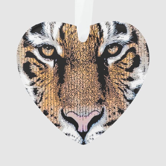 Tiger-Porträt-Grafik-Art Ornament (Rückseite)