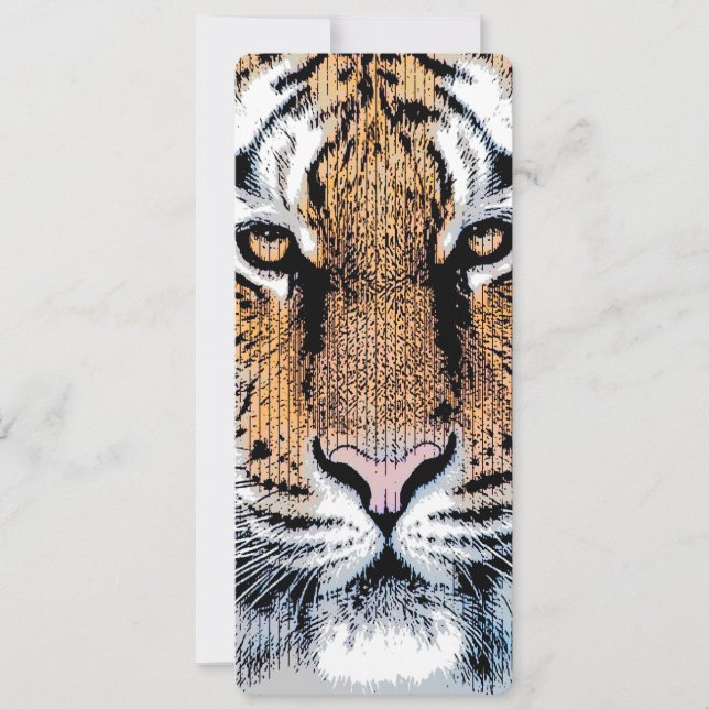 Tiger-Porträt in der grafischen Presse-Art (Vorderseite)