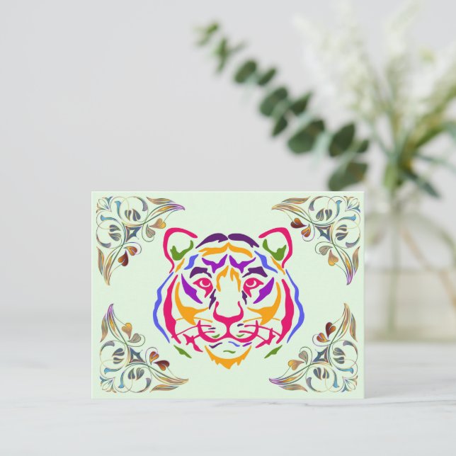 Tiger Postcard Postkarte (Stehend Vorderseite)