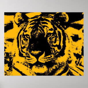 Tiger Poster Druck - Pop Art Stil Tiger Plakate