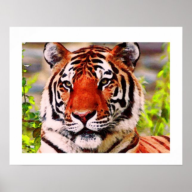 Tiger Poster Print - Pop Art Style Tigers Poster (Vorne)