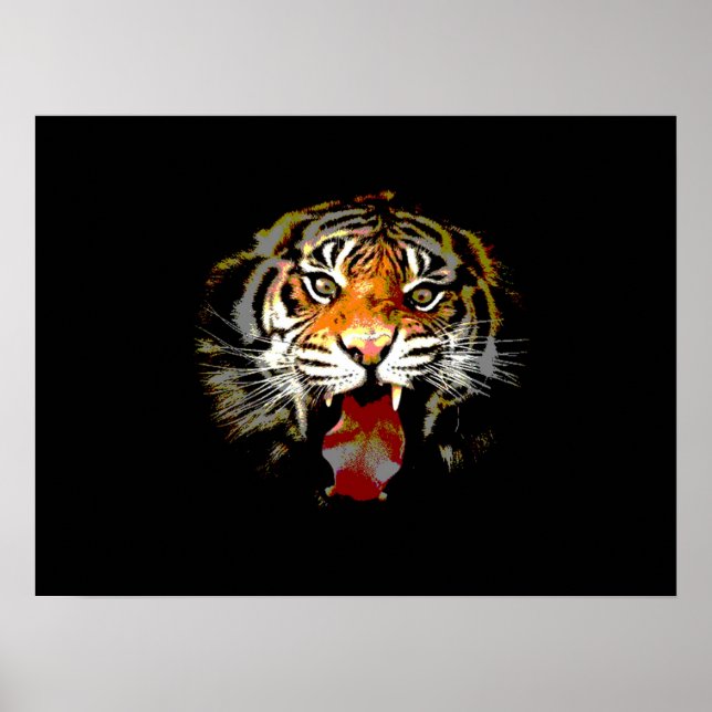 Tiger Poster Print - Pop Art Style Tigers Poster (Vorne)