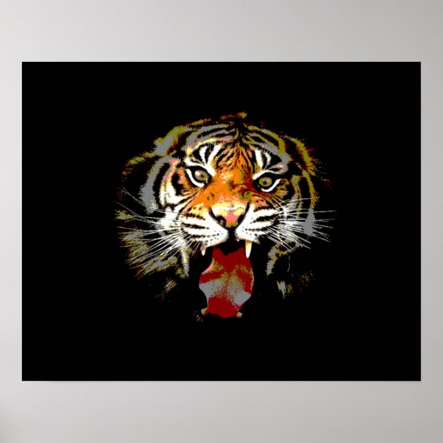 Tiger Poster Print - Pop Art Style Tigers Poster (Vorne)