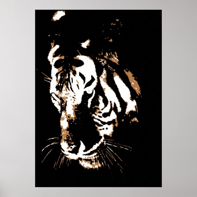 Tiger Poster Print - Tiger Face Pop Art Poster (Vorne)