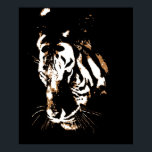 Tiger Poster Print - Tiger Face Pop Art Poster<br><div class="desc">Pop Art Art Art Black & White Tiger Image Posters Prints - Wild Big Cats Pop Art Images</div>