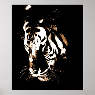Tiger Poster Print - Tiger Face Pop Art Poster
