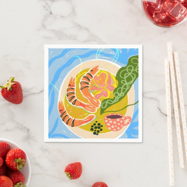 Tiger Prawns | Garnelensee Serviette (Beispiel)
