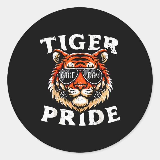 Tiger Pride Men Kids Boys Women Girls Youth Teen  Runder Aufkleber (Vorderseite)