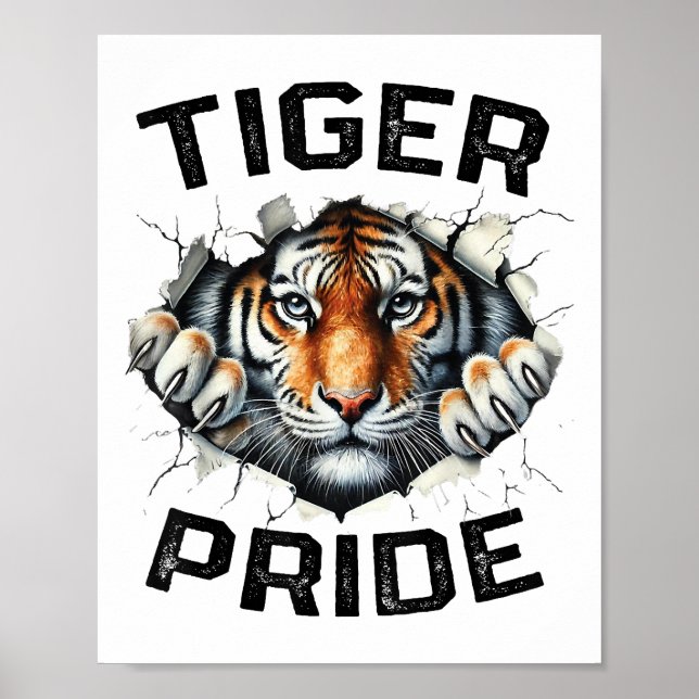 Tiger Pride Retro Tiger School Sportteam Poster (Vorne)