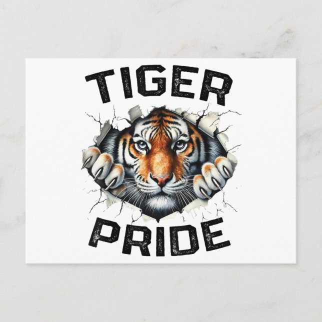 Tiger Pride Retro Tiger School Sportteam Postkarte (Vorderseite)