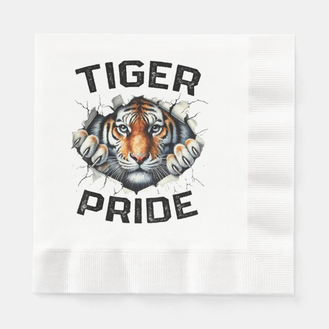 Tiger Pride Retro Tiger School Sportteam Serviette (Vorderseite)