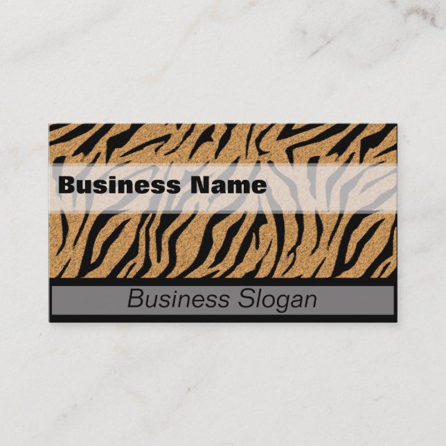 Tiger Print Business Card Vorlage Visitenkarte (Vorderseite)