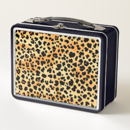 Tiger Print Food Container Metall Brotdose