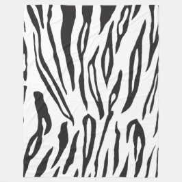 Tiger Print in Schwarz und Weiß Fleecedecke