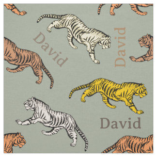 Tiger Print mit Name Stoff