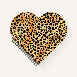 Tiger Print Notebook in Herzform Notizbuch