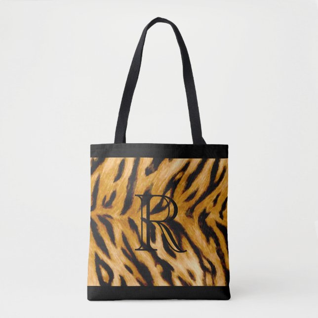 Tiger Print Pattern mit Monogramm (Vorderseite)