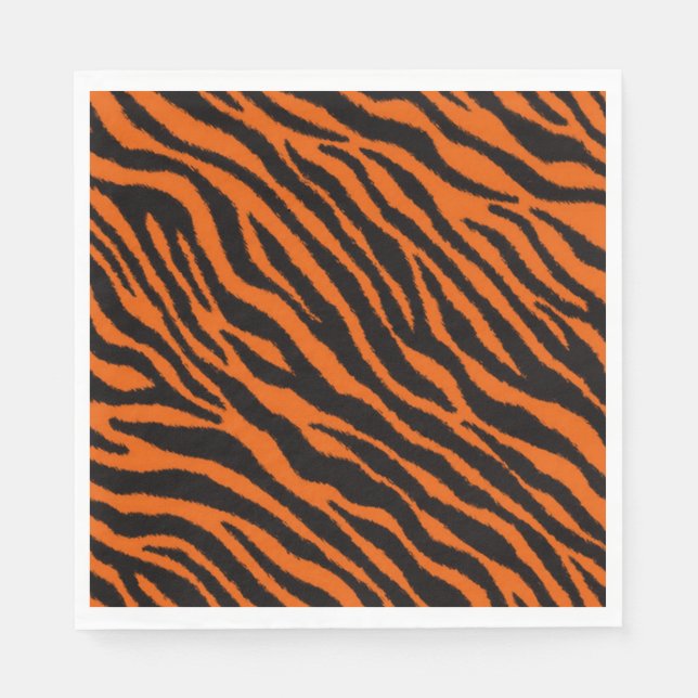 Tiger Print Safari Tierpapier Serviette (Vorderseite)