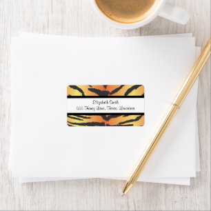 Tiger Print, Tiger Streifen, Tierdruck, Dschungel Adressaufkleber