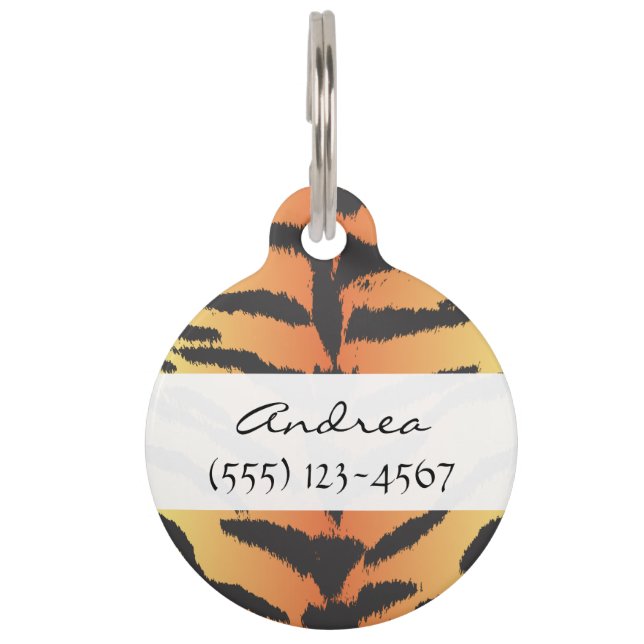 Tiger Print, Tiger Streifen, Tierdruck, Dschungel Tiernamensmarke (Vorderseite)